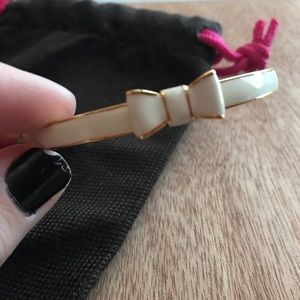 Kate Spade New York Gold & White Enamel Bow Bangle